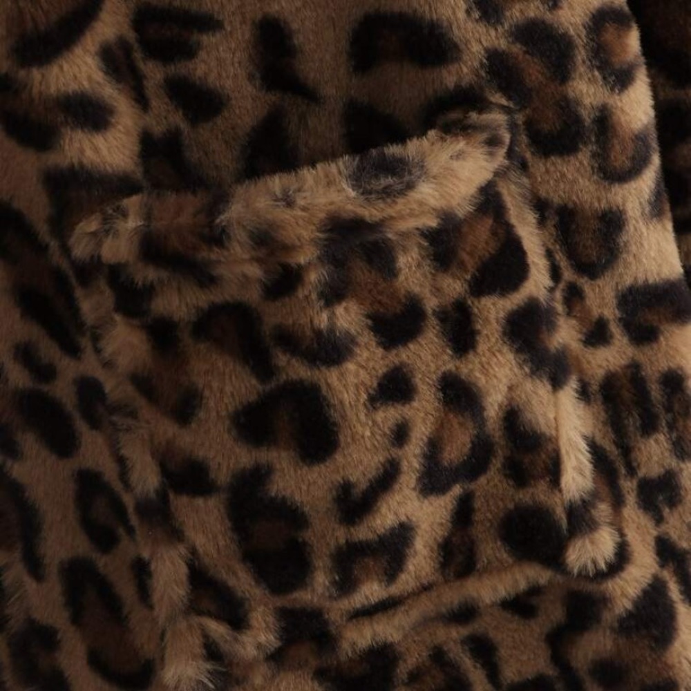 Leopard Print Teddy Coat - Picture 2 of 5